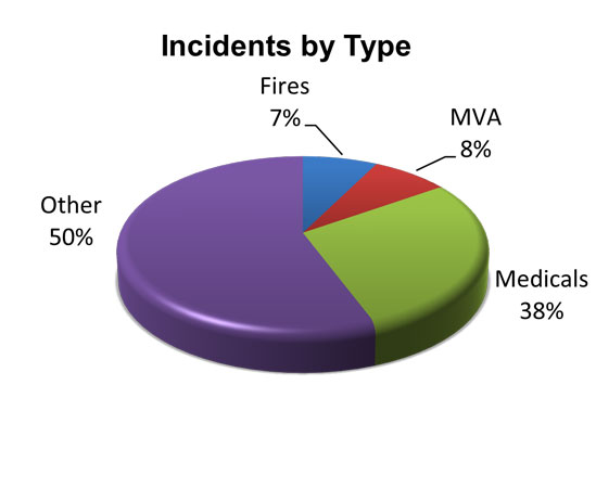 2021 Incidents by Type Chart